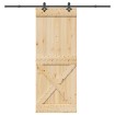 Puerta corredera con herrajes madera maciza de pino 90x210 cm