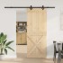 Puerta corredera con herrajes madera maciza de pino 90x210