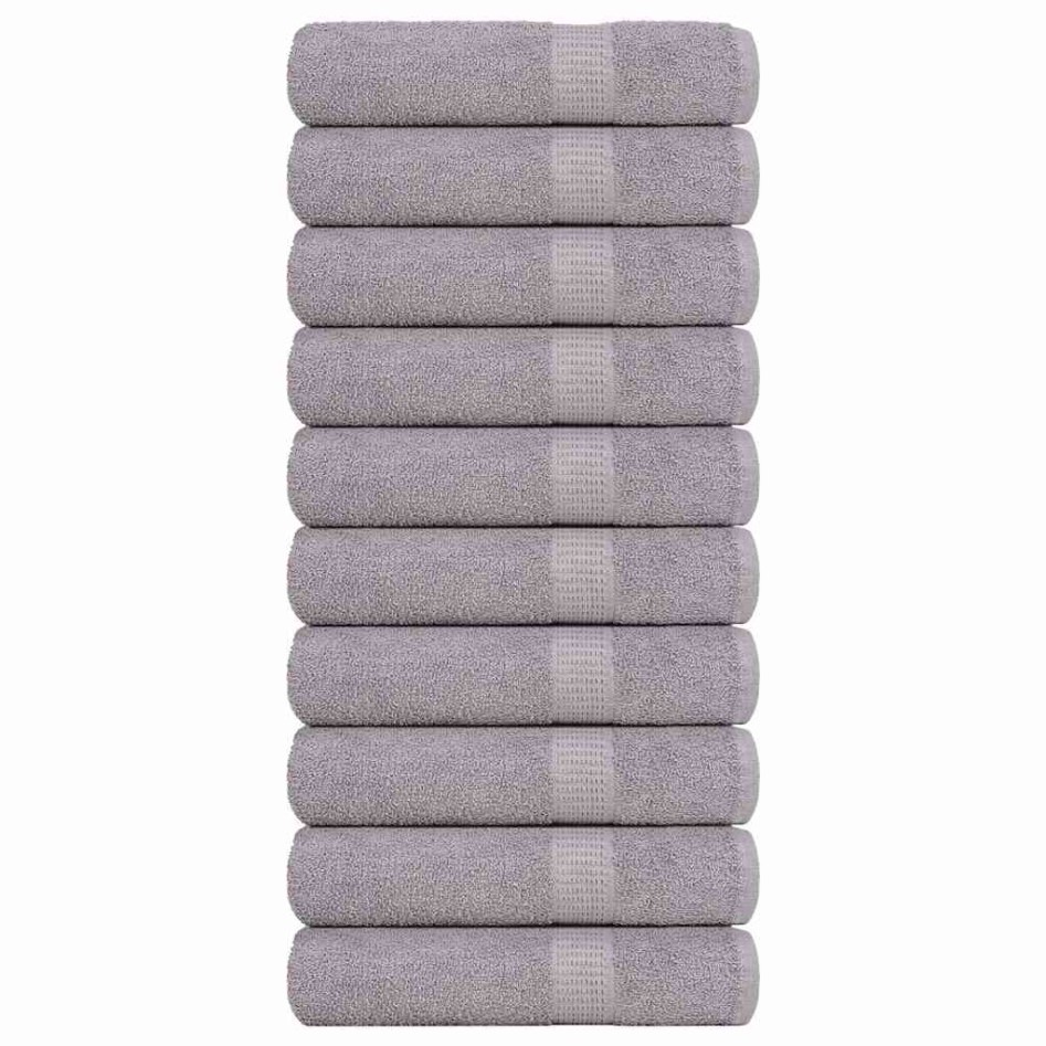 Toallas de baño 10 uds gris 100x150 cm 360 gsm 100%