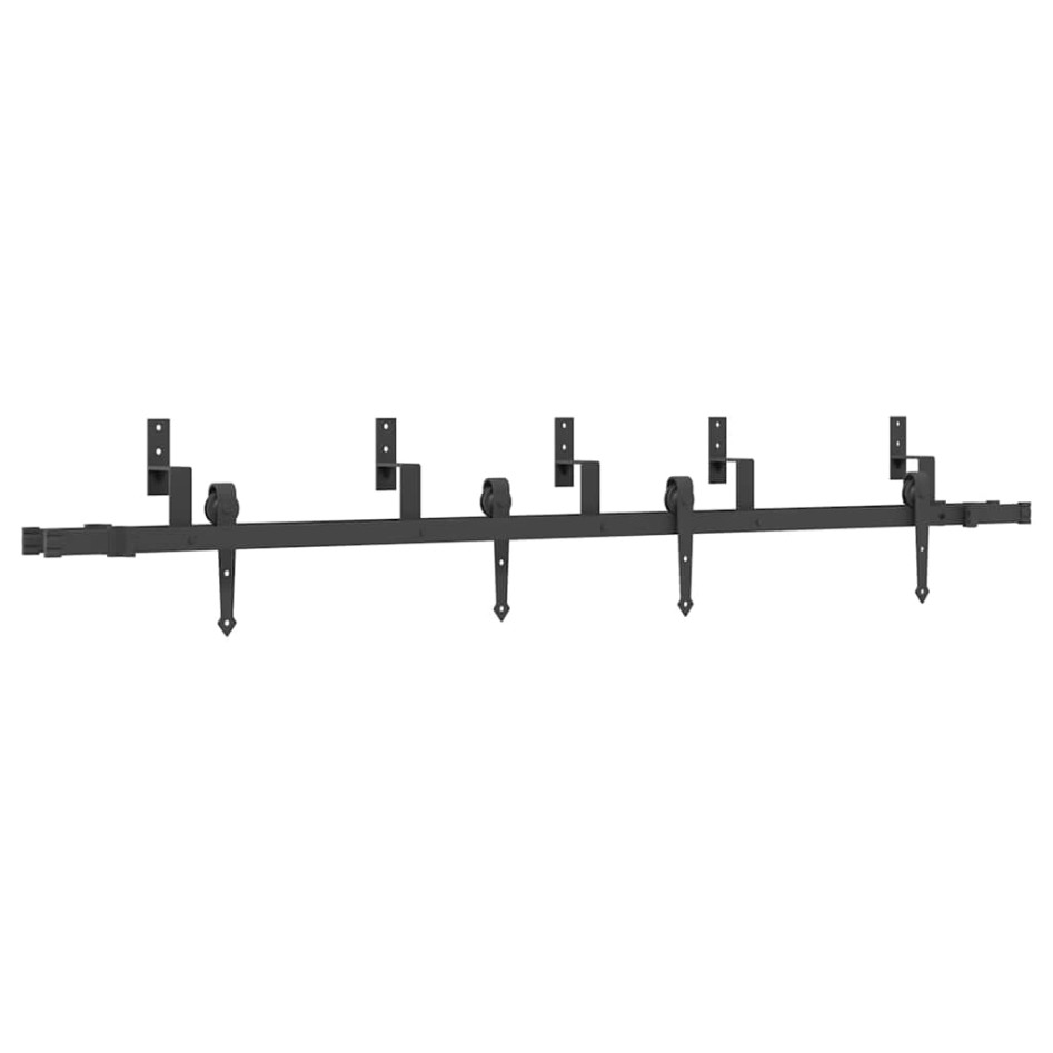 Kit de herrajes para puertas correderas acero negro 213,5