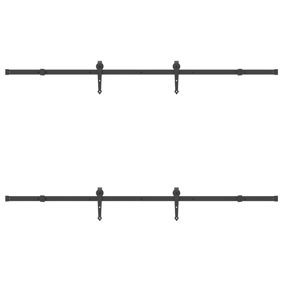 Kit de herrajes para puertas correderas acero negro 213,5