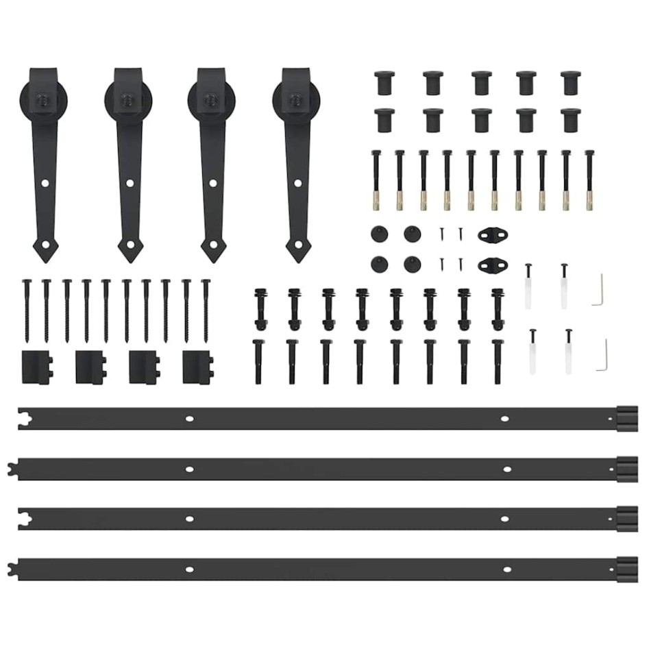 Kit de herrajes para puertas correderas acero negro 213,5
