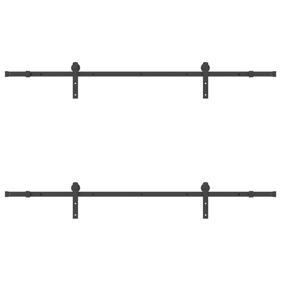 Kit de herrajes para puertas correderas acero negro 213,5