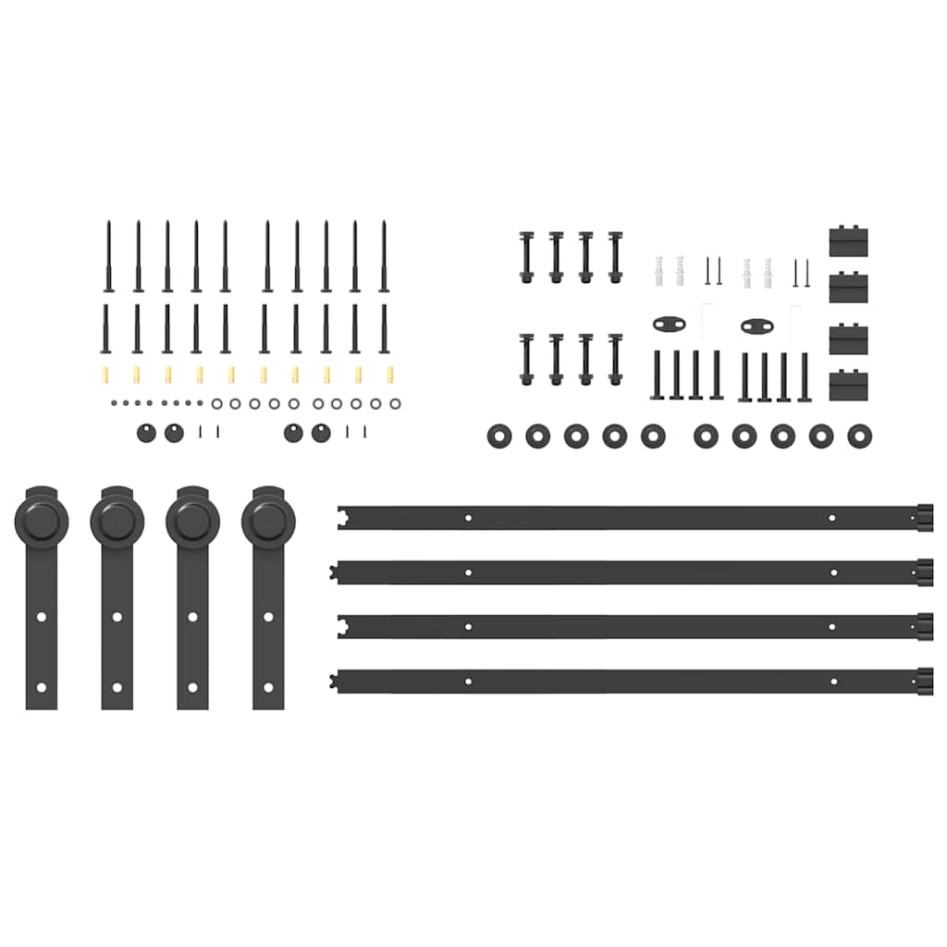 Kit de herrajes para puertas correderas acero negro 213,5