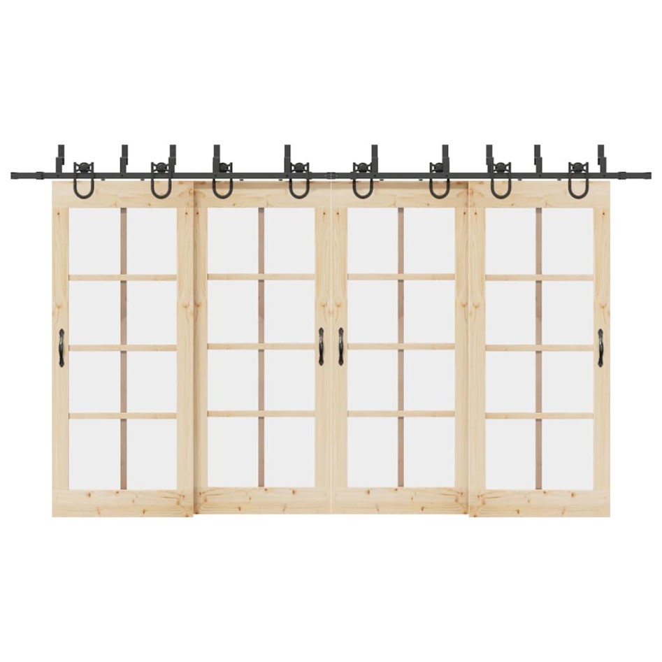 Kit de herrajes para puertas correderas acero negro 400