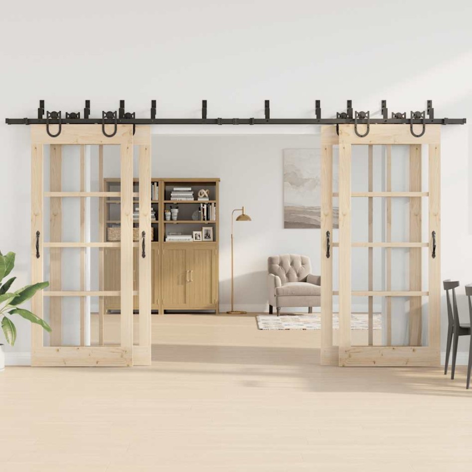 Kit de herrajes para puertas correderas acero negro 400