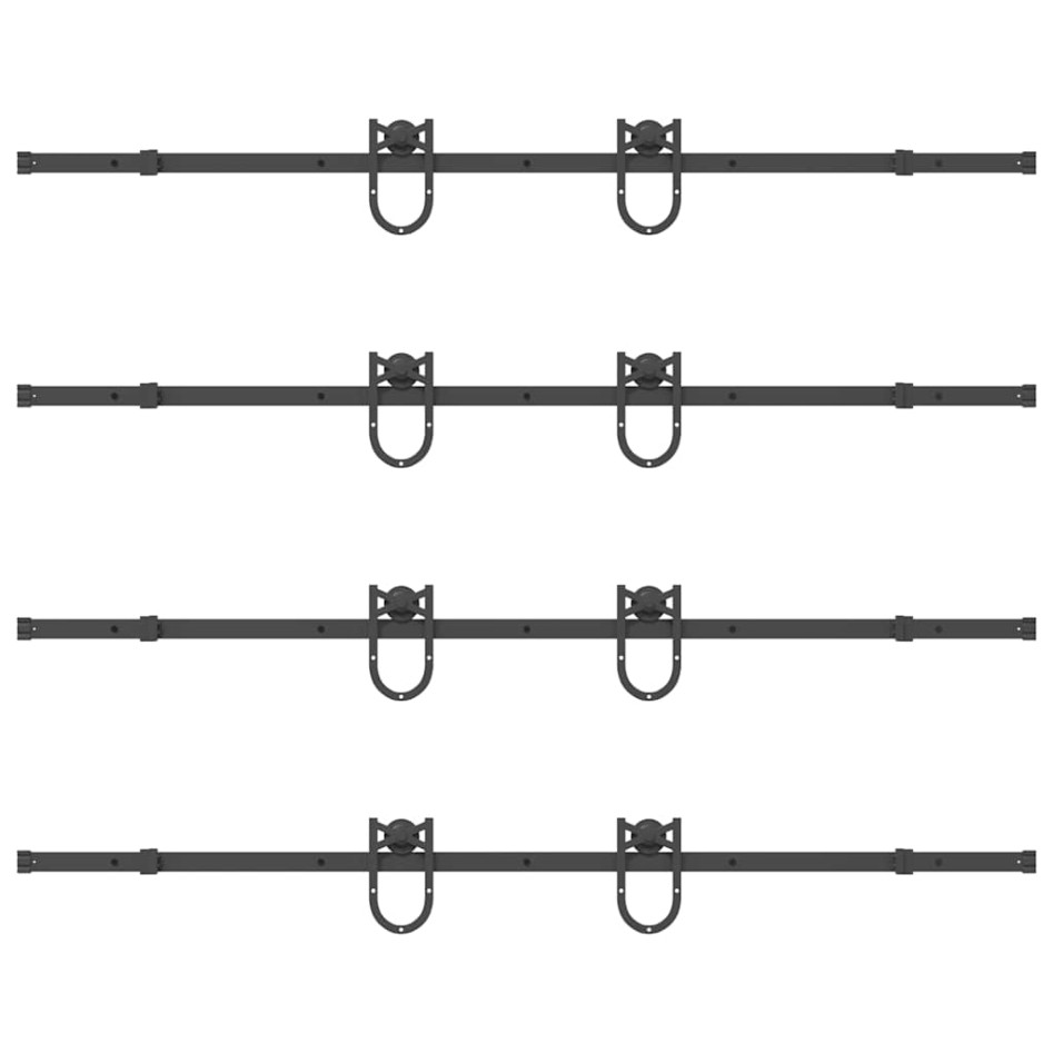 Kit de herrajes para puertas correderas acero negro 400