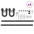Kit de herrajes para puertas correderas acero negro 366