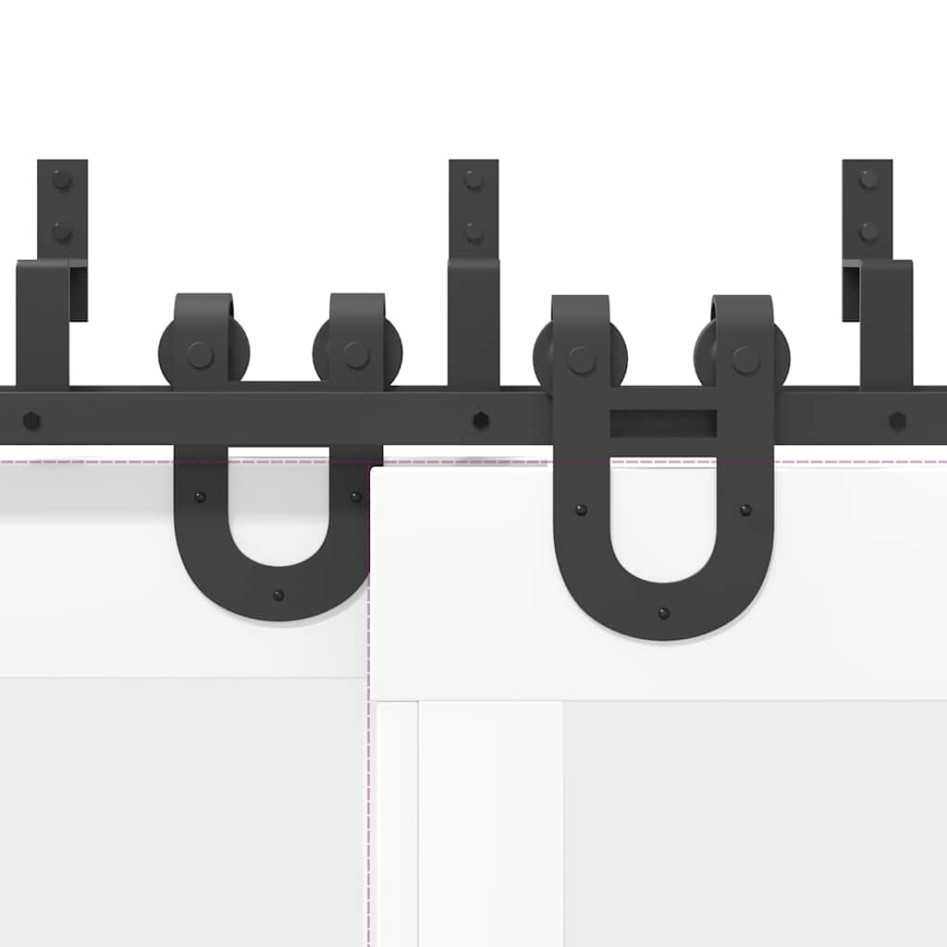 Kit de herrajes para puertas correderas acero negro 366