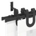 Kit de herrajes para puertas correderas acero negro 366