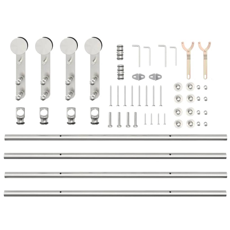 Kit de herrajes para puerta corredera 200 cm acero