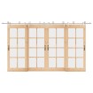 Kit de herrajes para puerta corredera 400 cm acero plateado