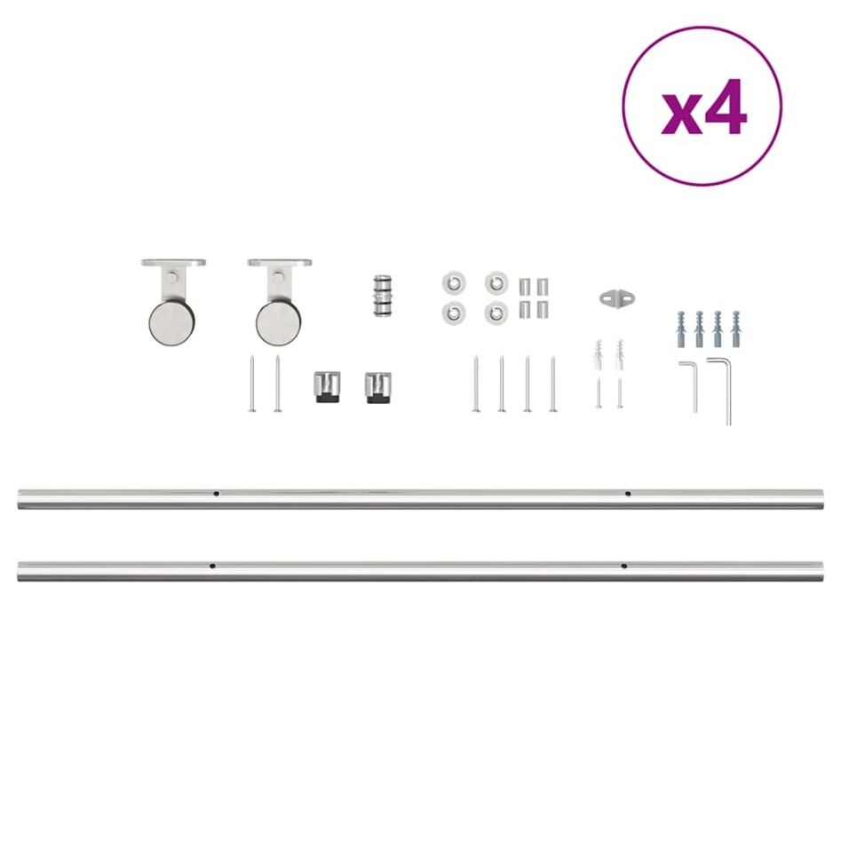 Kit de herrajes para puerta corredera 400 cm acero