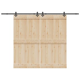 Kit de herrajes para puertas correderas acero negro 305