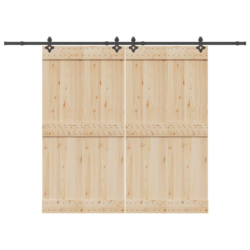Kit de herrajes para puertas correderas acero negro 305