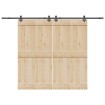 Kit de herrajes para puertas correderas acero negro 305 cm
