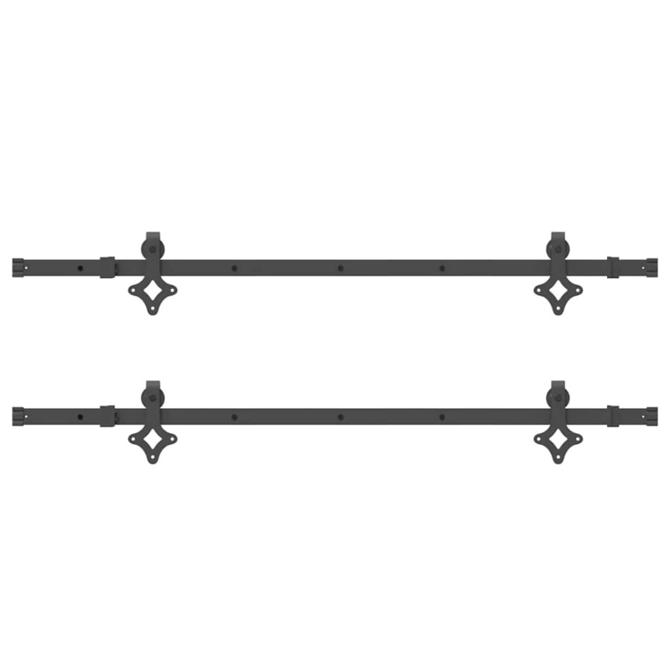 Kit de herrajes para puertas correderas acero negro 305