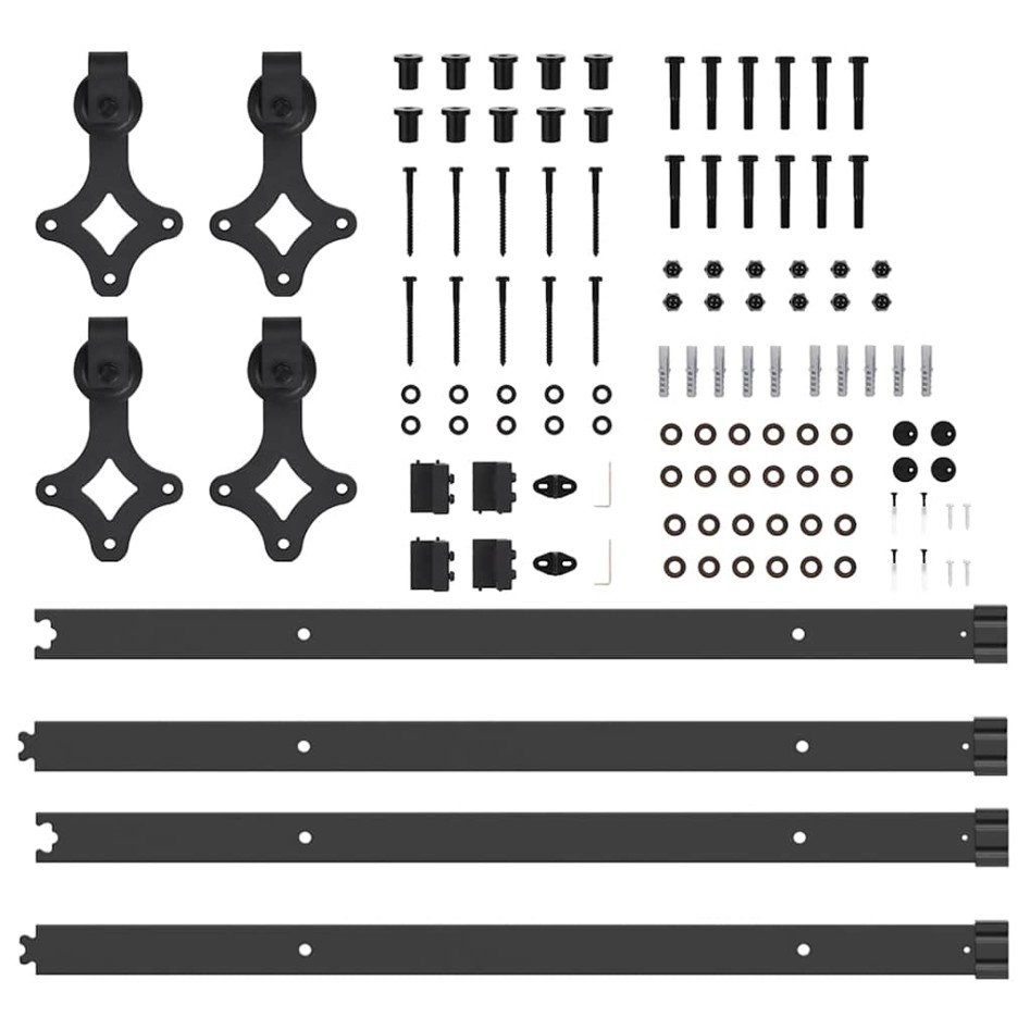 Kit de herrajes para puertas correderas acero negro 305