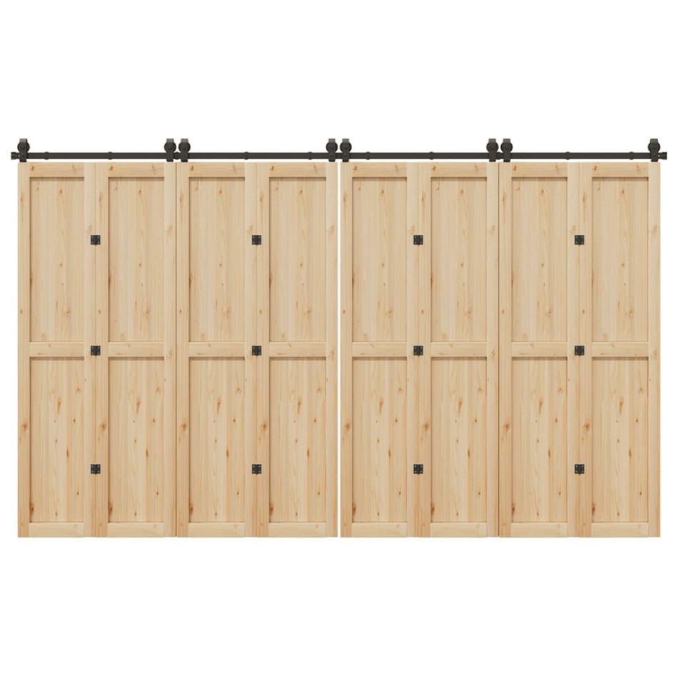 Kit de herrajes para puertas correderas acero negro 366