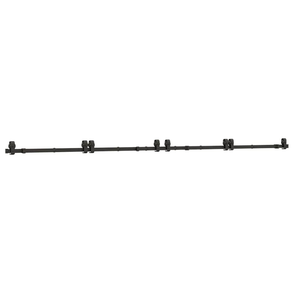 Kit de herrajes para puertas correderas acero negro 366