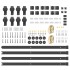 Kit de herrajes para puertas correderas acero negro 366