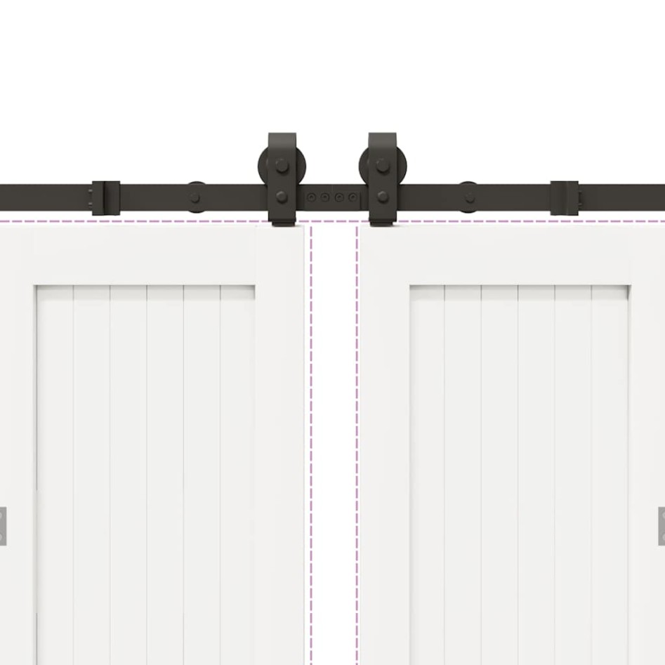 Kit de herrajes para puertas correderas acero negro 366