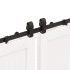 Kit de herrajes para puertas correderas acero negro 366