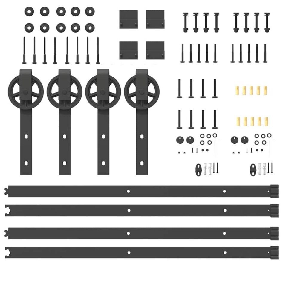 Kit de herrajes para puertas correderas acero negro 400