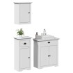 Juego de muebles de baño BODO 3 pzas madera maciza pino blanco