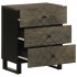 Mesilla de noche negra 50x33x62 cm madera maciza