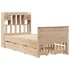Cama con estantería sin colchón madera maciza de pino 90x190