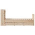 Cama con estantería sin colchón madera maciza de pino 90x190