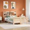 Cama con estantería sin colchón madera maciza de pino 150x200cm