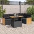 Set sofás jardín y cojines 6 pzas ratán sintético acacia