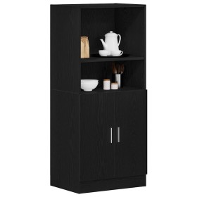 Mueble de cocina madera de ingeniería negro 57x41,5x131,5