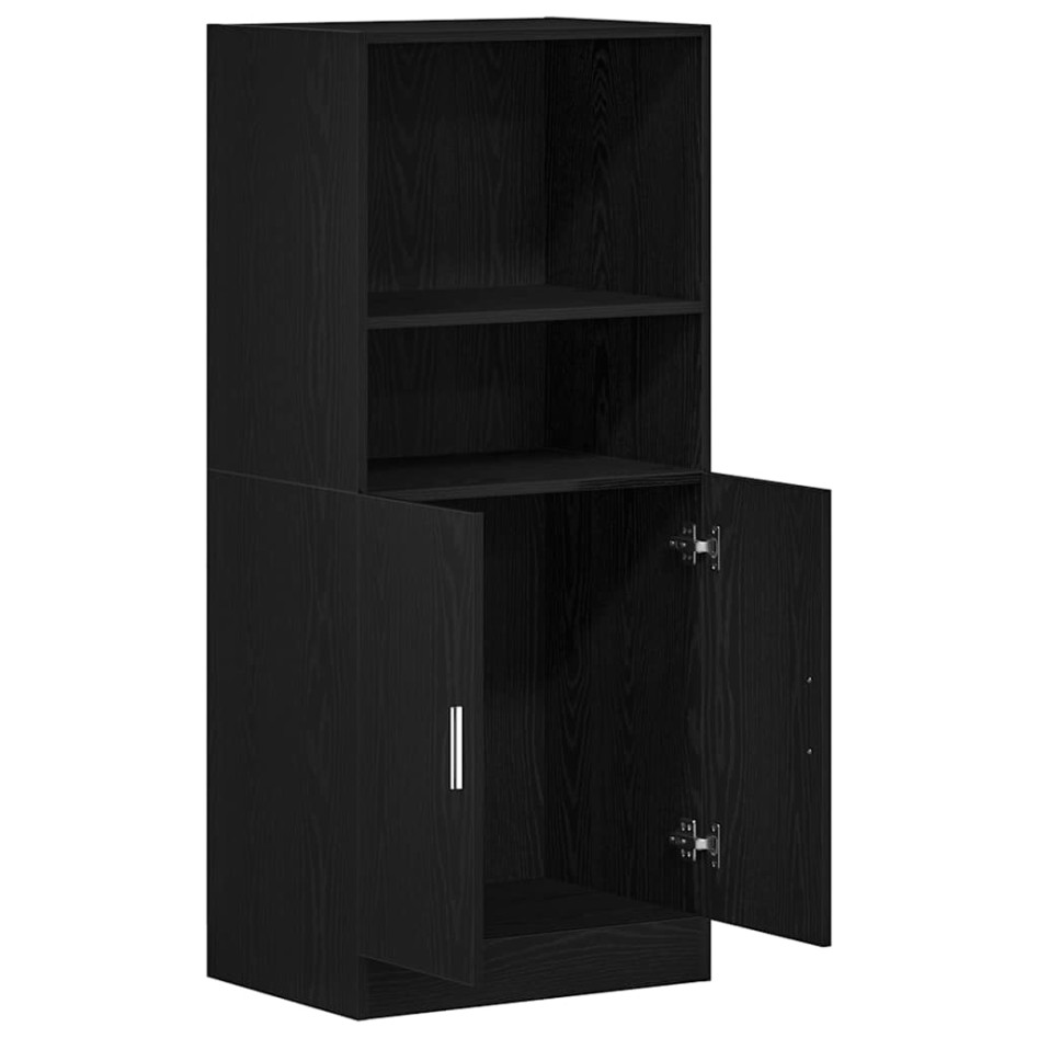 Mueble de cocina madera de ingeniería negro 57x41,5x131,5