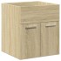 Set de muebles de baño 2 pzas madera contrachapada roble