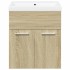 Set de muebles de baño 2 pzas madera contrachapada roble