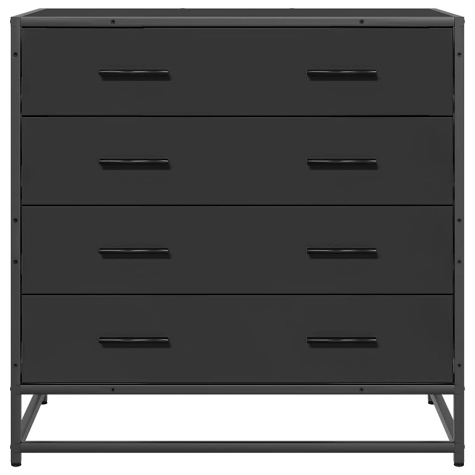 Cajonera de madera contrachapada negro 70x41x70