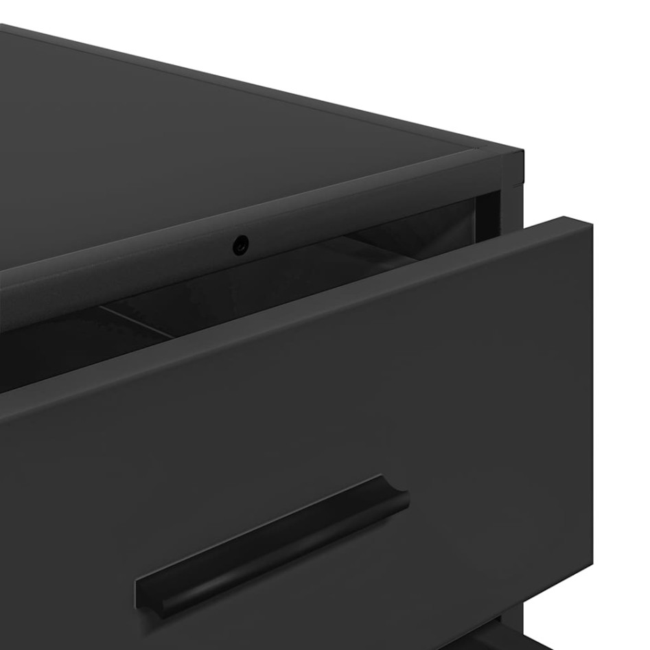 Cajonera de madera contrachapada negro 70x41x70