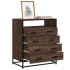 Cómoda de madera contrachapada roble marrón 70x41x83,5