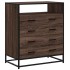 Cómoda de madera contrachapada roble marrón 70x41x83,5
