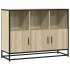 Aparador de madera contrachapada roble sonoma 100x35x76