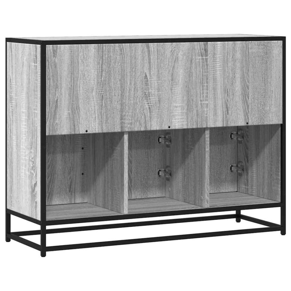 Aparador de madera de ingeniería gris sonoma 100x35x76