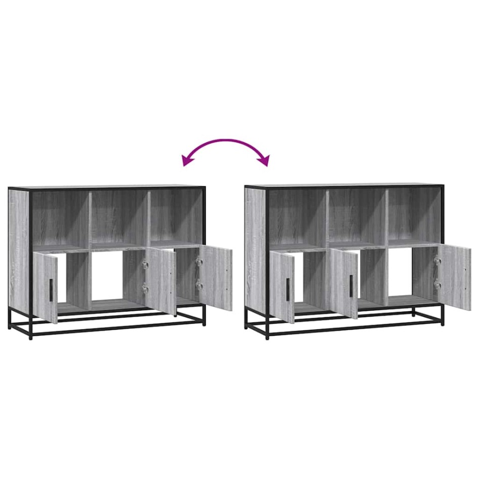 Aparador de madera de ingeniería gris sonoma 100x35x76