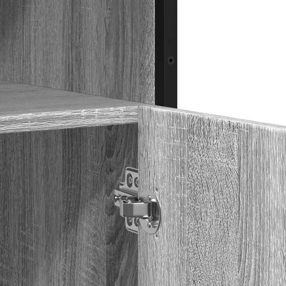 Aparador de madera de ingeniería gris sonoma 100x35x76