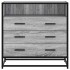 Cajonera de madera contrachapada gris sonoma 70x41x70