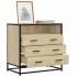 Cajonera de madera contrachapada color roble sonoma 70x41x70