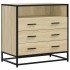 Cajonera de madera contrachapada color roble sonoma 70x41x70