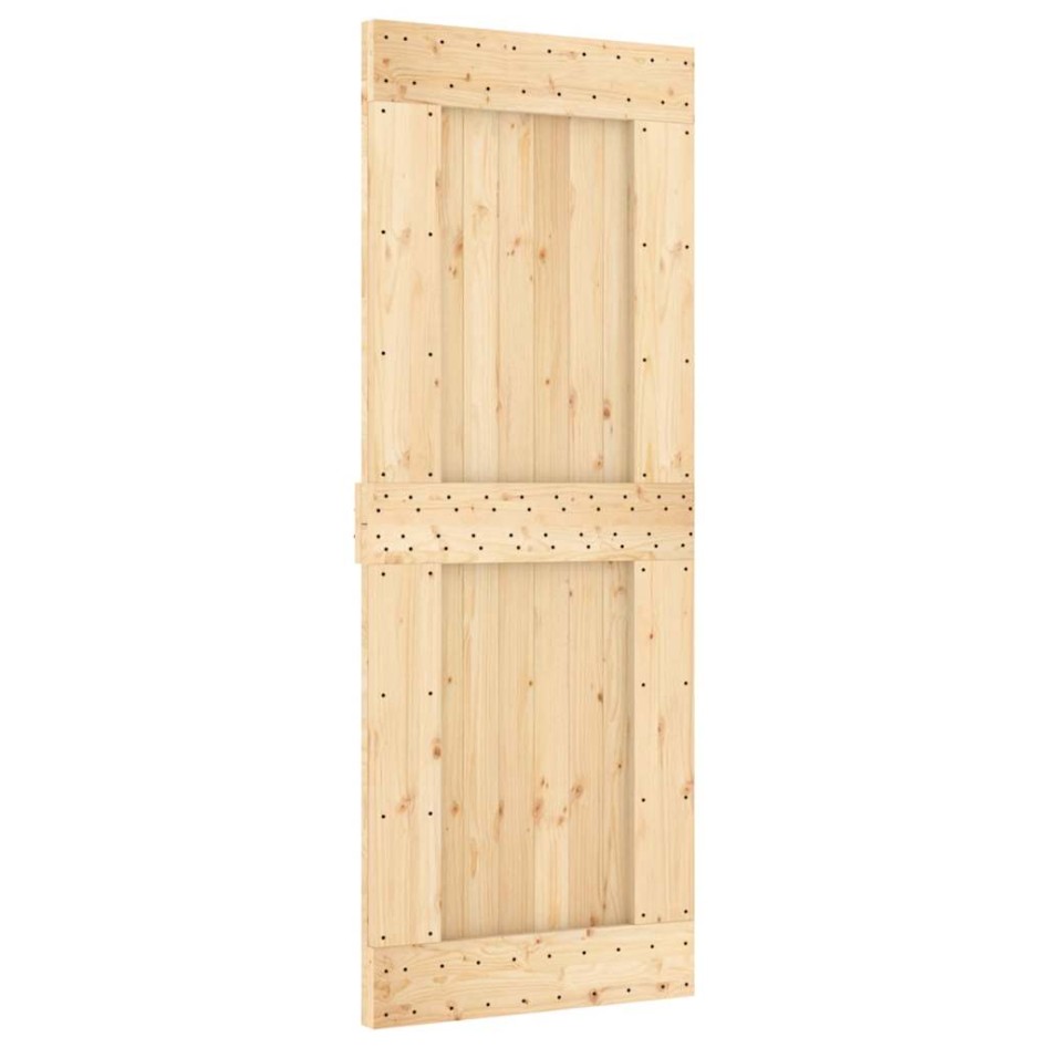 Puerta corredera con herrajes madera maciza de pino 80x210